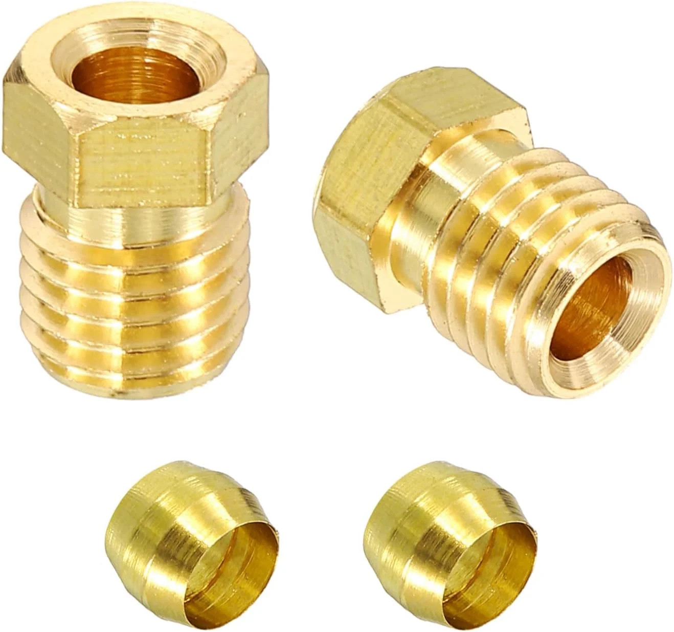 uxcell 4 Set Fit for 4mm Tube Brass Compression Assortment Kit, Sleeve Ferrule & gallery