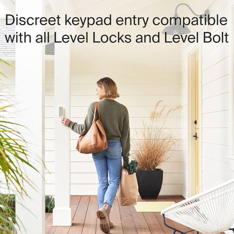 Level - Lock+ Connect w/Keypad Smart Lock Bluetooth/Wi-Fi Deadbolt w/App-Nickel gallery