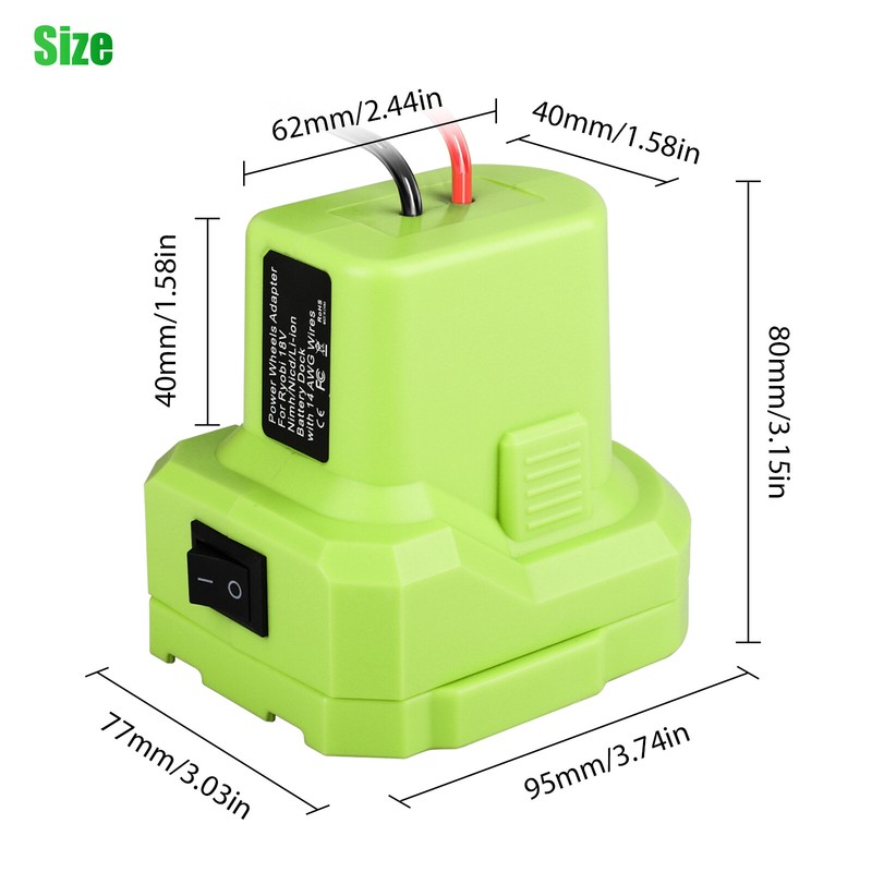 Battery Adapter DIY Power Wheels Converter W/Fuse Holder for Ryobi 18V 14 Gauge gallery