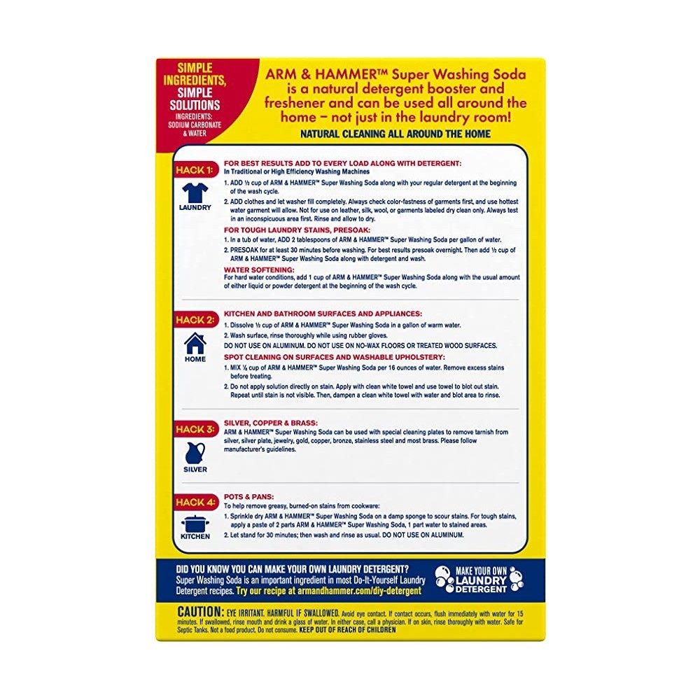 Arm & Hammer Household Cleaner Laundry Booster Super Washing Soda 55 Oz gallery