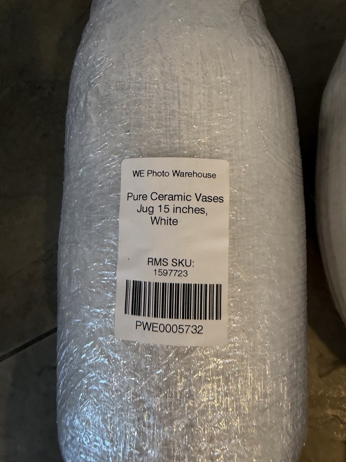 West Elm Pure White Matte Ceramic Vase jug 15" photo shoot sample gallery