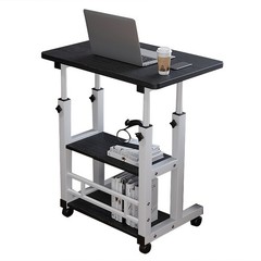 3 Tier Rolling Computer Desk Laptop Table Height Adjustable Study Table 60x40cm