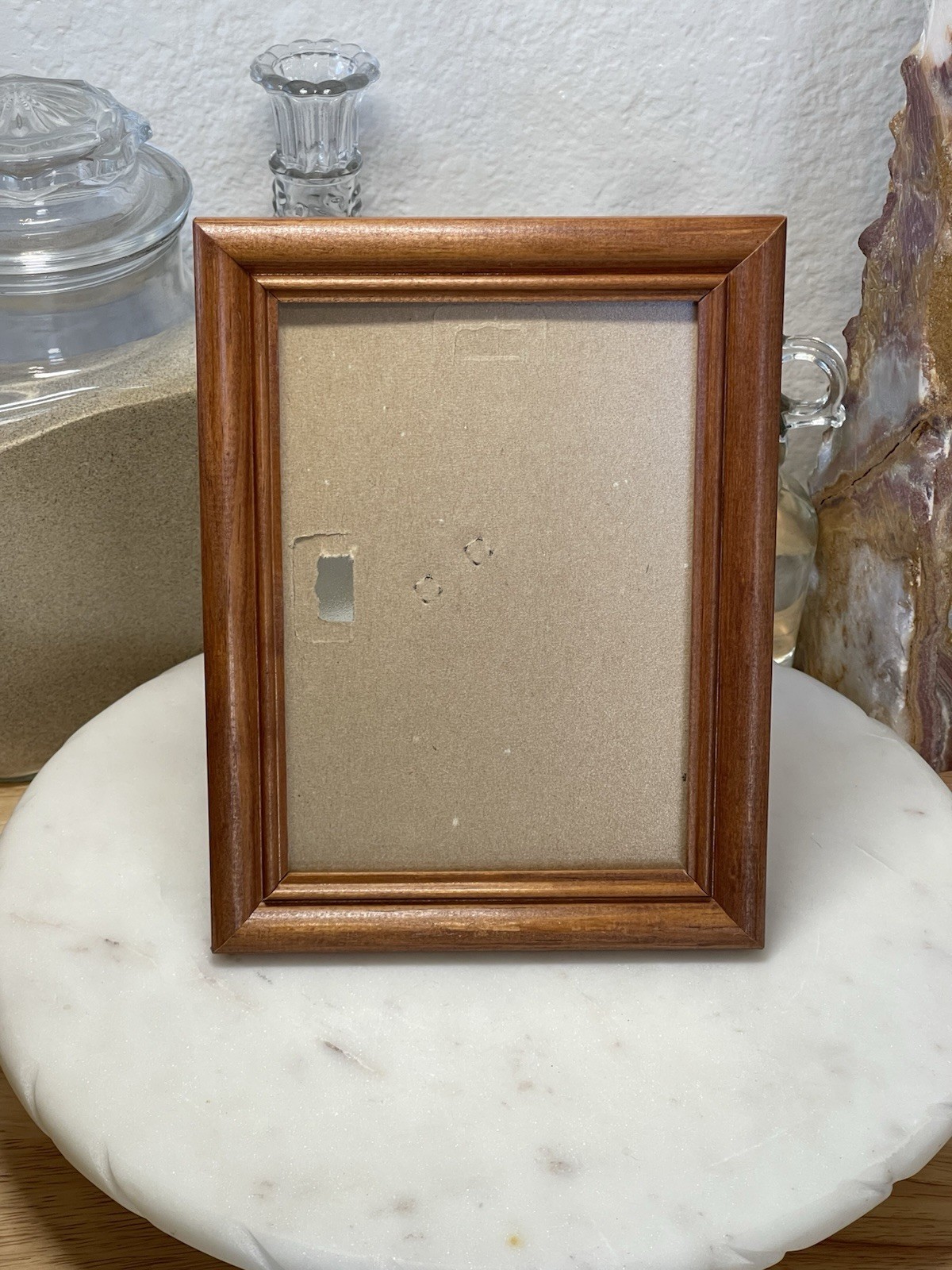 Solid Brown Wooden Photo Frame - Vintage Medium Brown Wood Picture Frame 5x7 in gallery