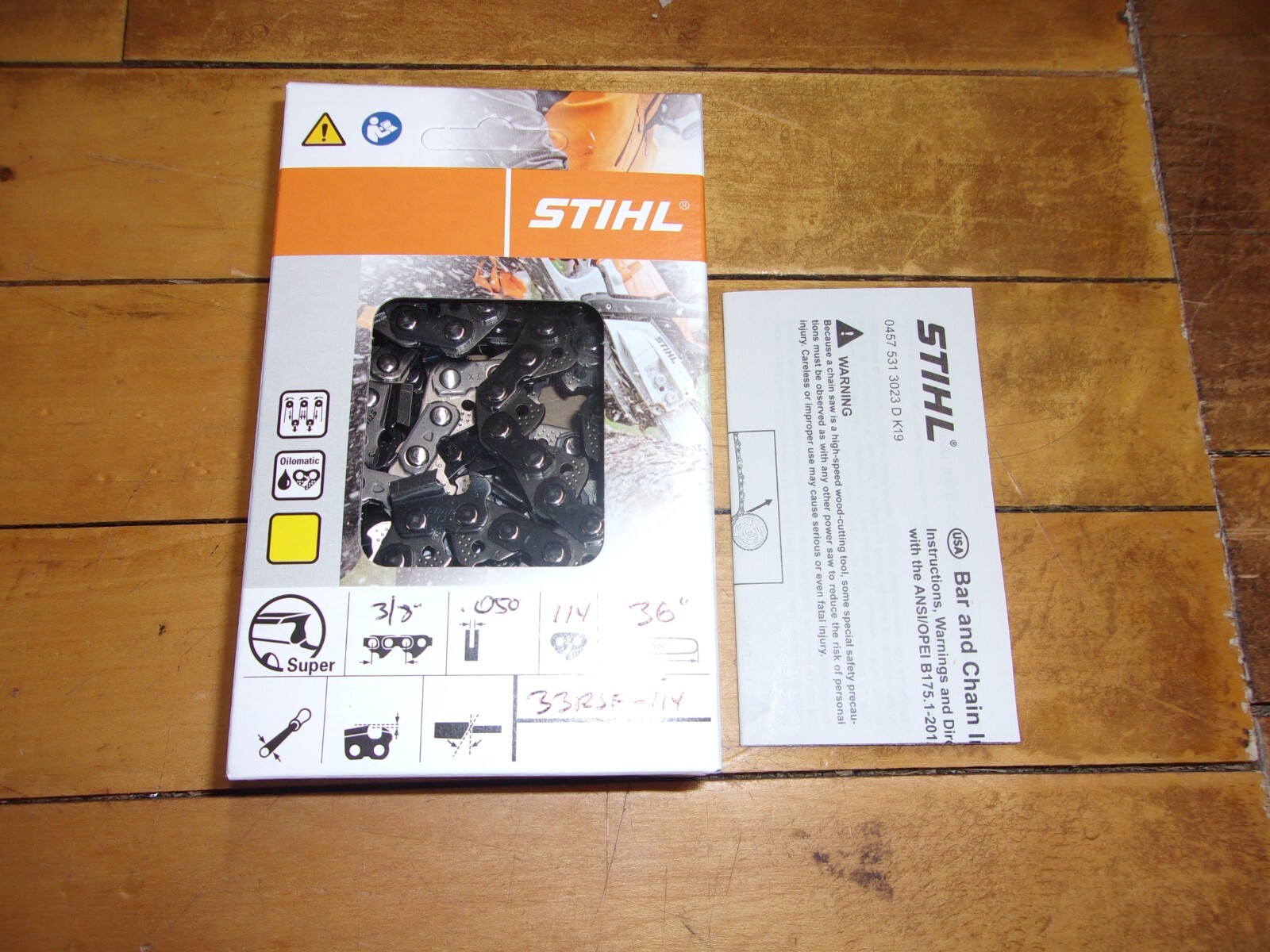 Stihl OEM 36" Full Chisel "Skip Tooth" Chain 3/8" .050" 114 DL 33RSF #GM-5T1 gallery