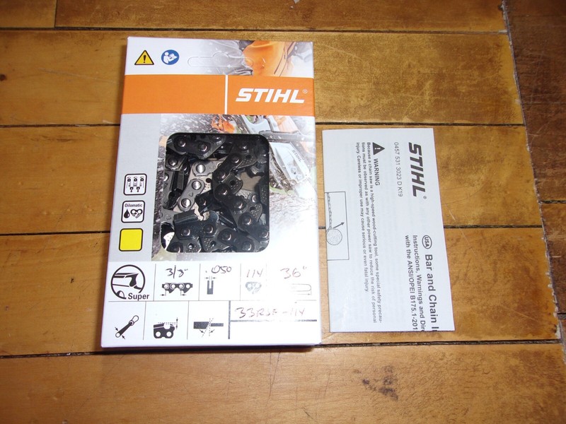 Stihl OEM 36" Full Chisel "Skip Tooth" Chain 3/8" .050" 114 DL 33RSF #GM-5T1 gallery