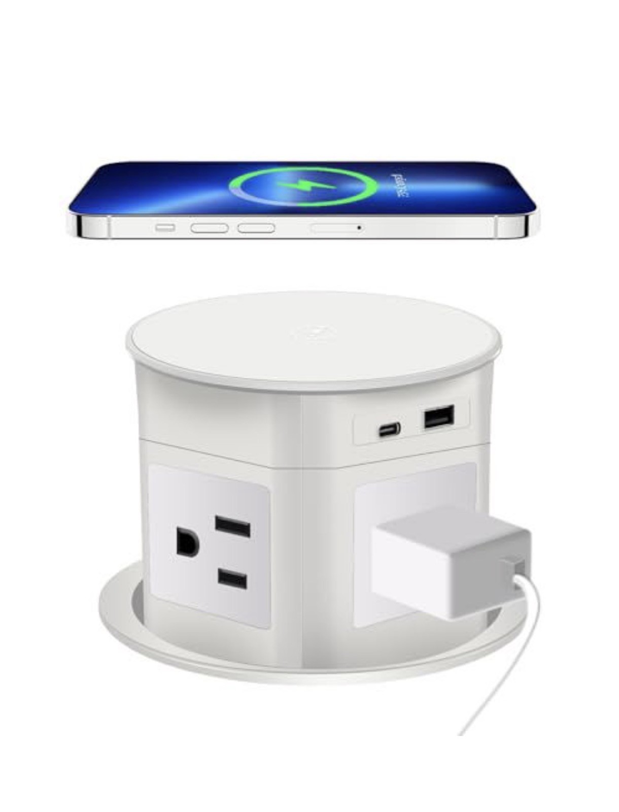 Pop Up Countertop Outlet with 15W Wireless Charger,Pop up Outlet,Max 20W USB gallery