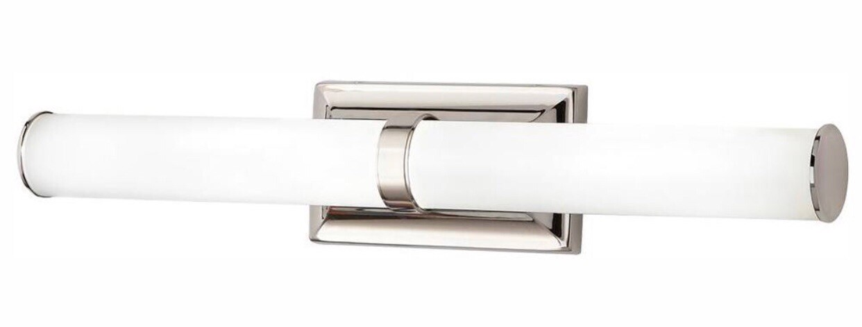 Vanity Light 12-Watt LED Tube Etched Colored-Glass Hardwired Steel gallery