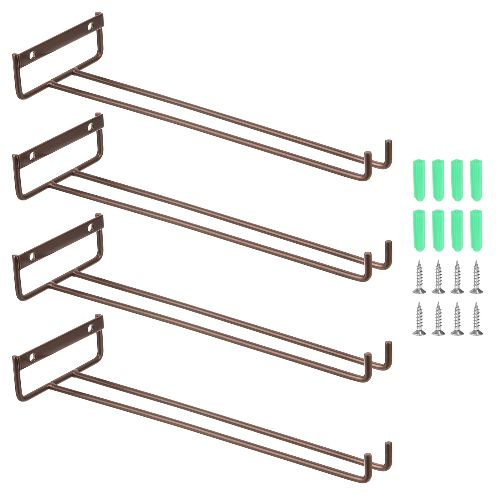 11.81 Inch Iron Wine Glasses Rack for Cabinet Kitchen, Bronze, 4Pcs gallery