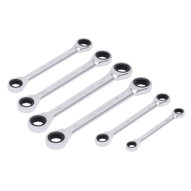 6Pcs Ratchet Wrench Double Box End Ratcheting Wrenches 8-19mm For Nuts gallery