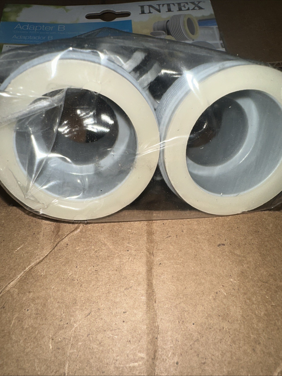 (2-Pk) Intex Pool Fittings Converter Accessory Clamp Adapters Type B Gray 29061E gallery