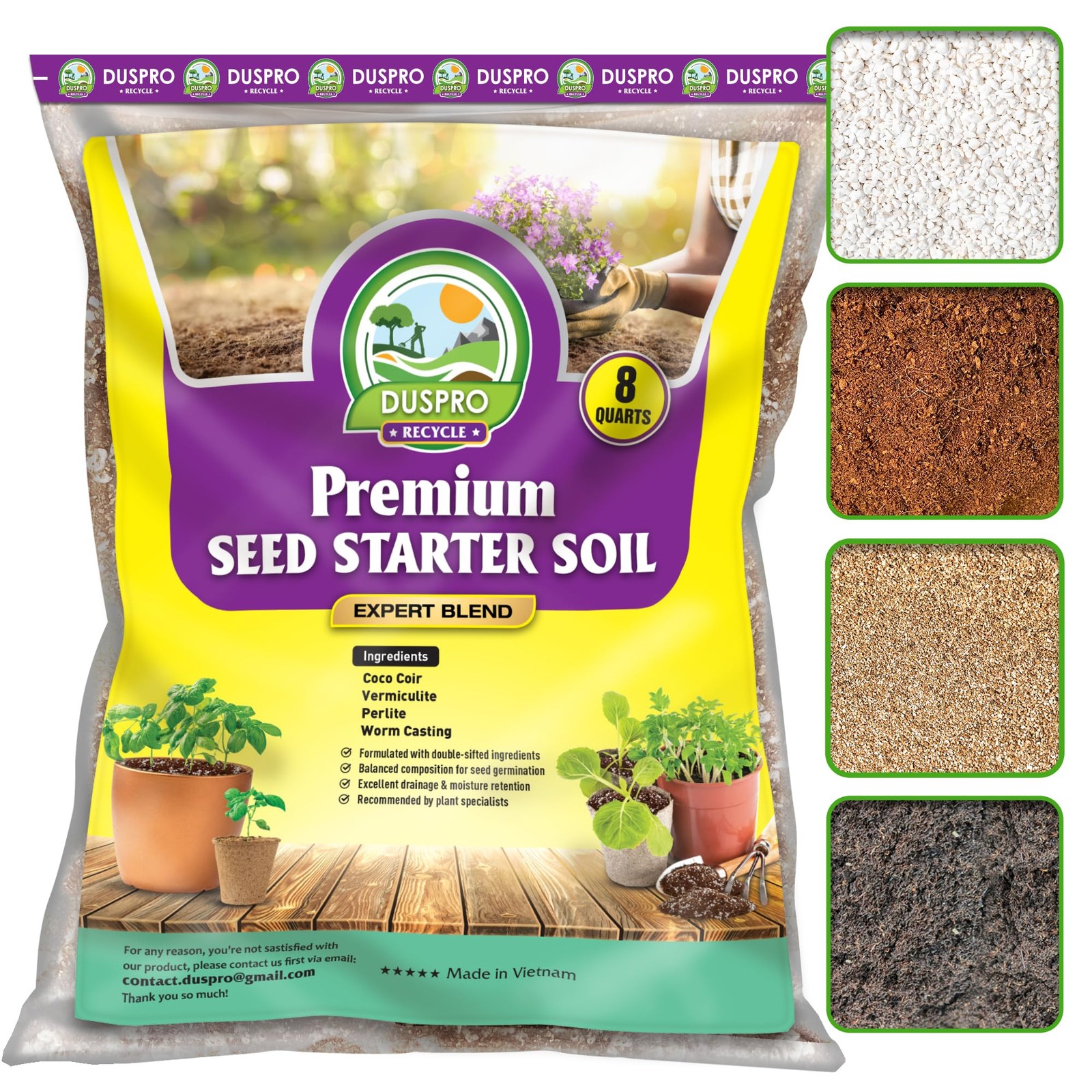 Recycle 8 QRT Seed Starter Soil Pre-Mixed Seed Starting Mix for Young Plant S... gallery