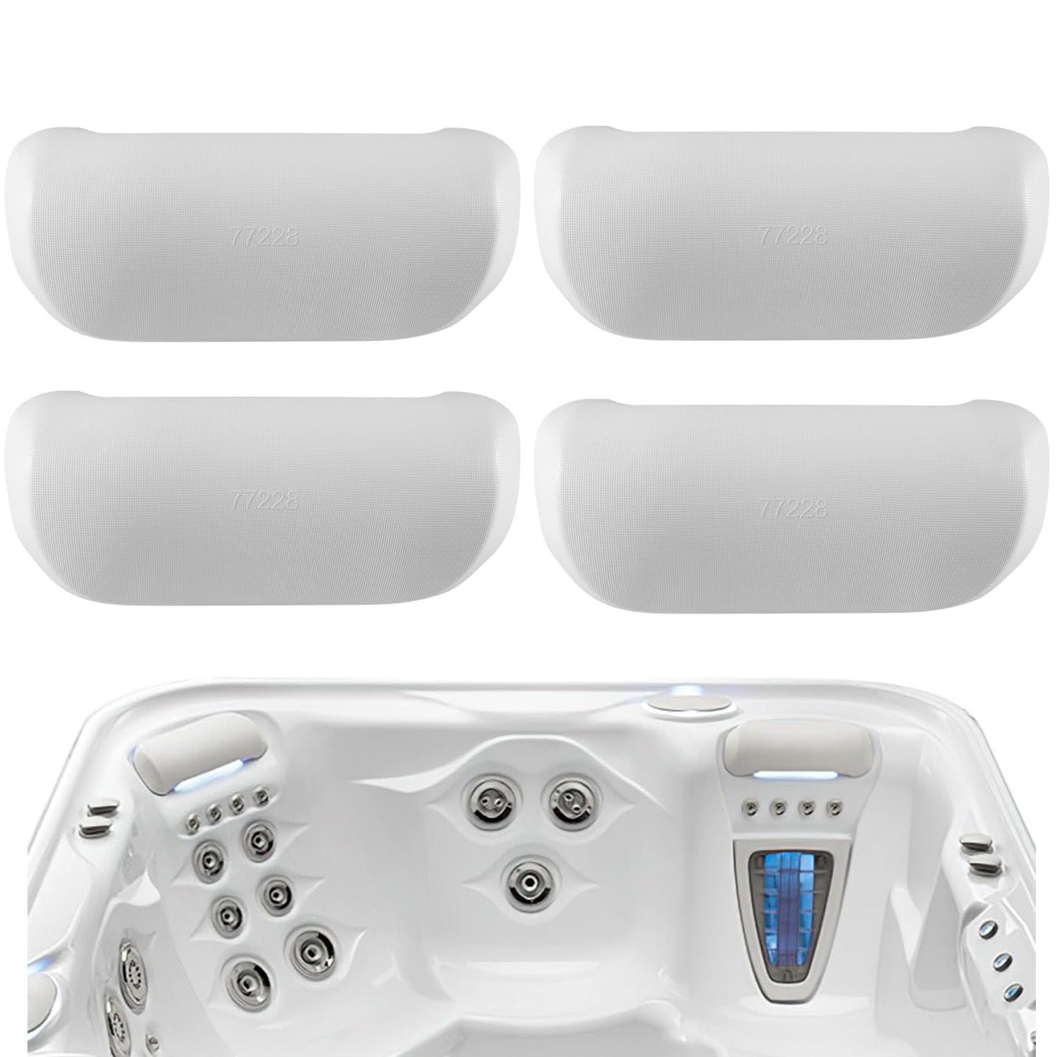 4Pack 77228 Cool Gray Hot Tub Head Rest Spa Pillow For Hot Spring Highlife 2014+ gallery