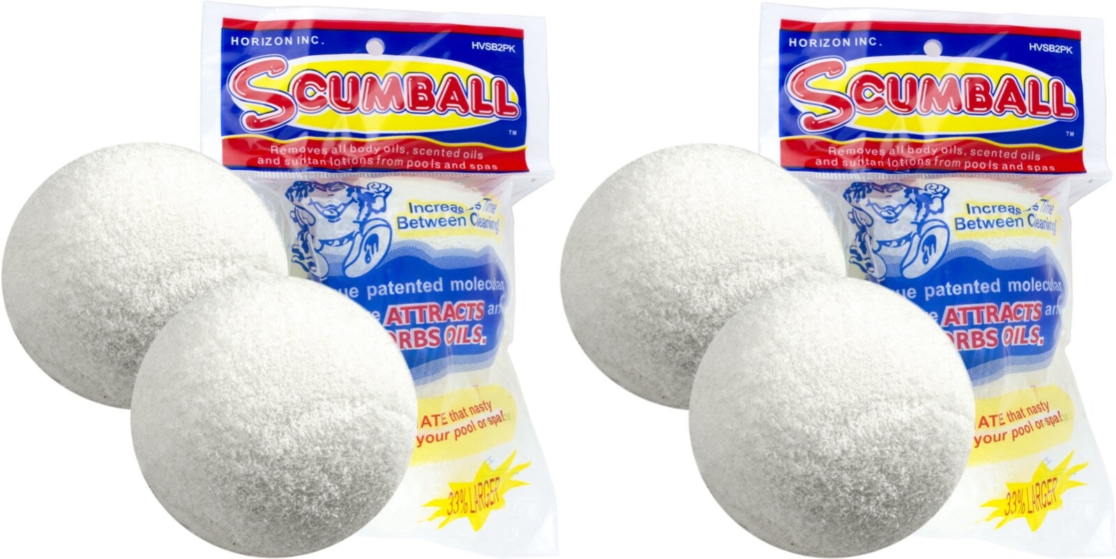 Scumball Surface Oil Absorber Removes Scum Oils from Pool Spa 4 pk Floating Ball gallery