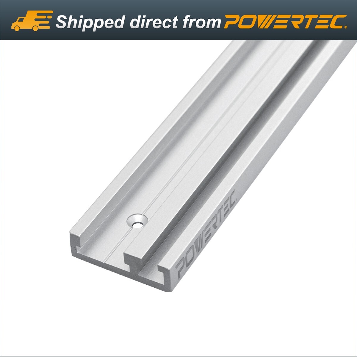 POWERTEC 48" Aluminum Combo T-Track Miter Track Dual Track Rail (71365) gallery