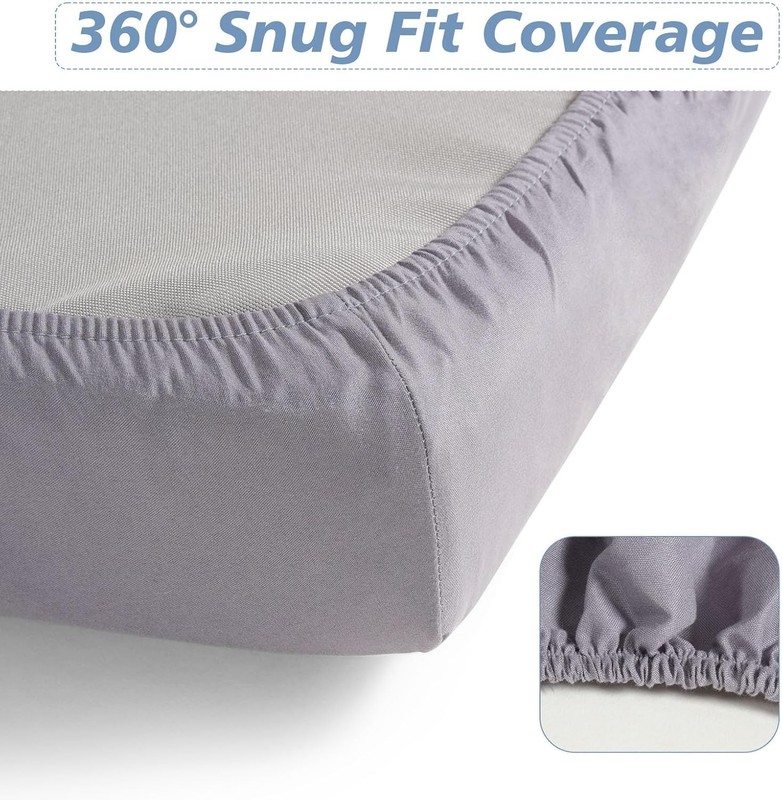 Cot Sheets 25" x 75" Small Single Sheet Fitted for 25 x 75 x 4, Gray gallery