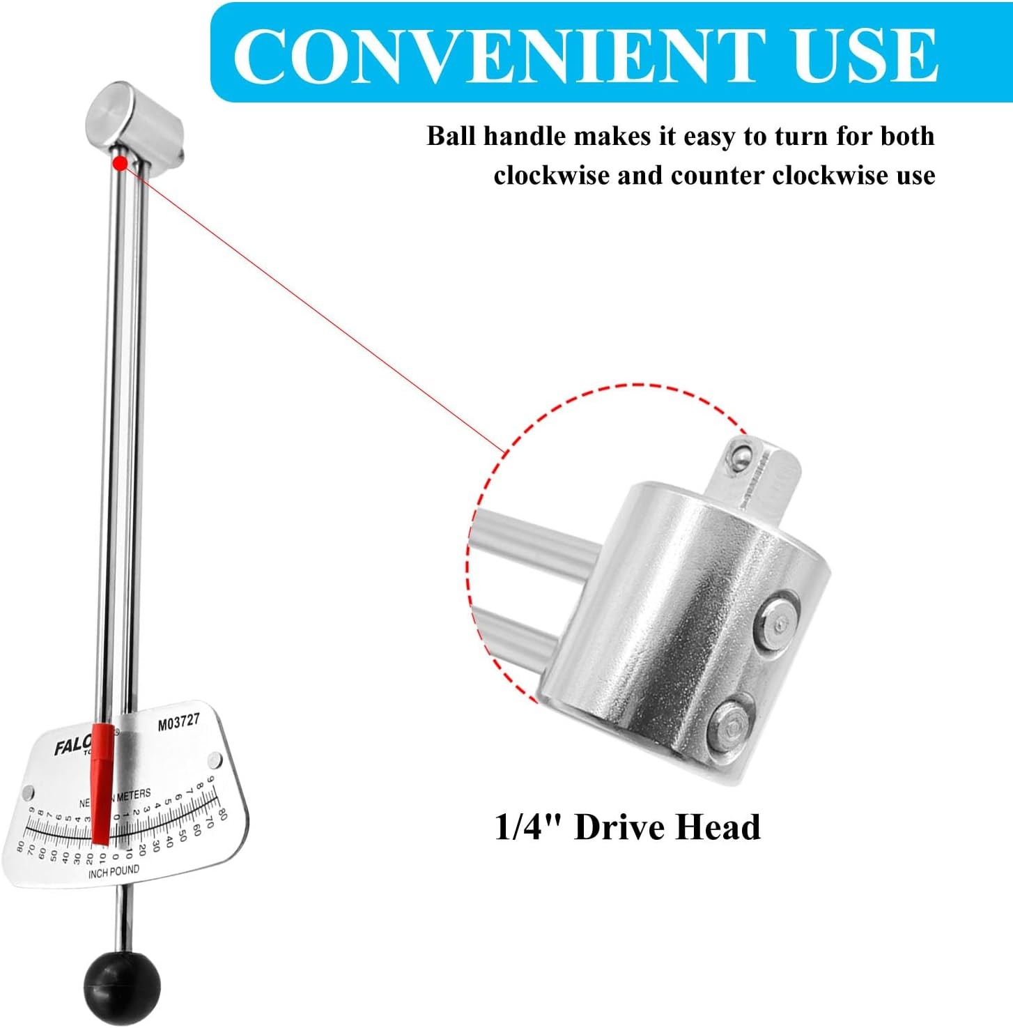 1/4 Drive Beam Torque Wrench 0-80 Inch Pounds gallery