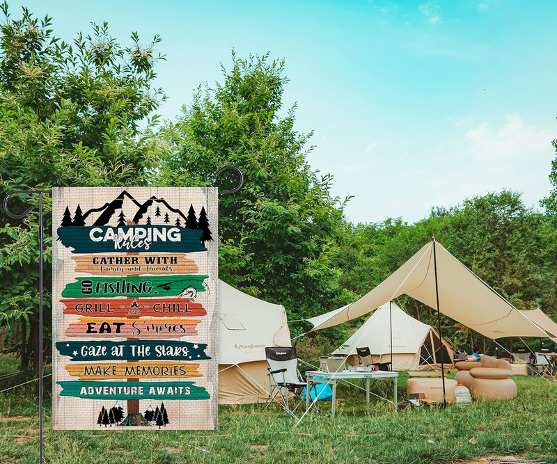 Camping Garden Flag Spring Summer Fall Camper Holiday Yard Flag Outdoor Decorati gallery