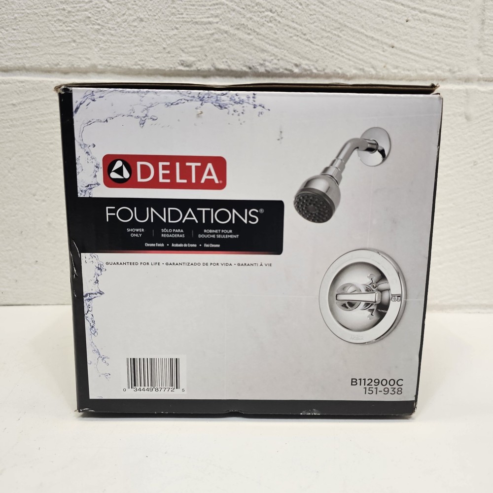 Complete Open-Box Delta Single-Handle Shower Faucet, in Chrome. (Valve Included)