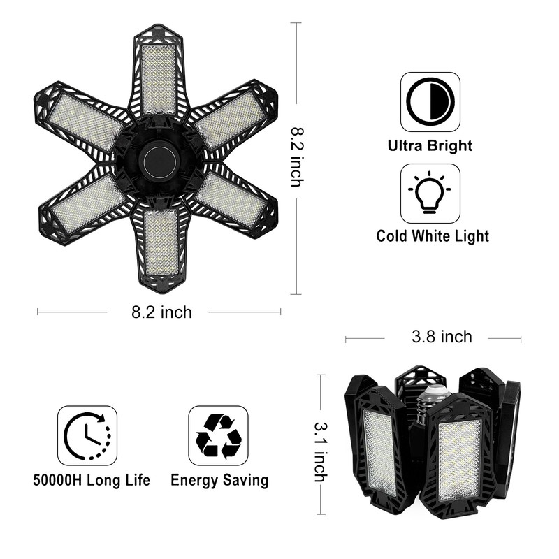250000LM Deformable Garage Light E26/E27 Screw In Ceiling LED Work Shop HR gallery