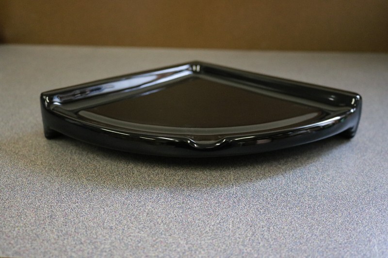 ACP Flat-Back Ceramic *Glossy Black* Reversible Corner Shower Shelf gallery