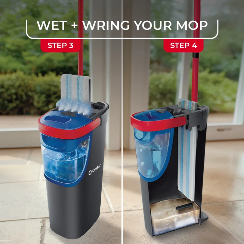 O-Cedar H2prO Flat Mop System, Dual-Tank Clean & Dirty Water Design gallery