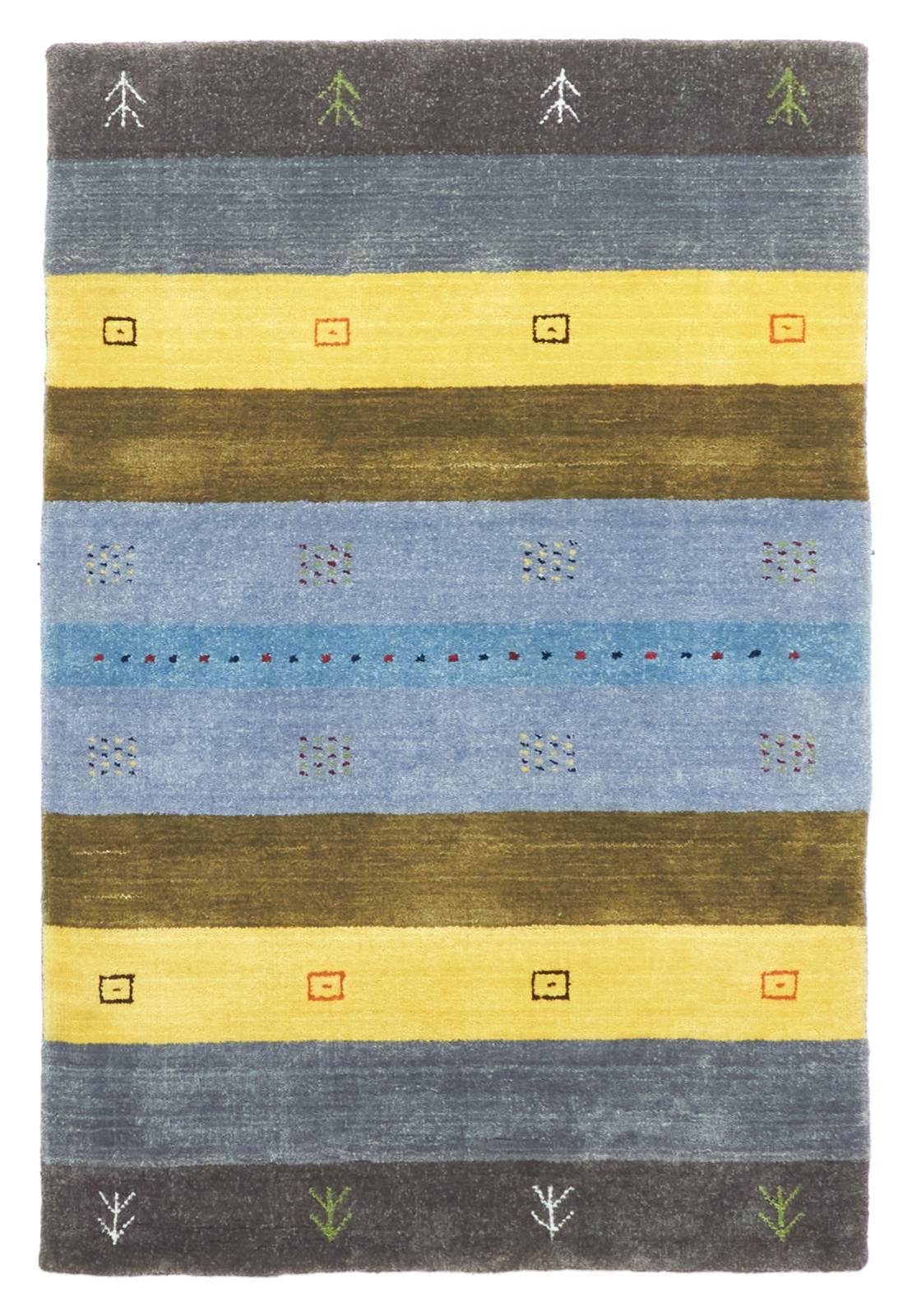 Traditional Hand loomed Area Rug 3'1" x 4'9" Light Denim Blue Oriental Carpet gallery