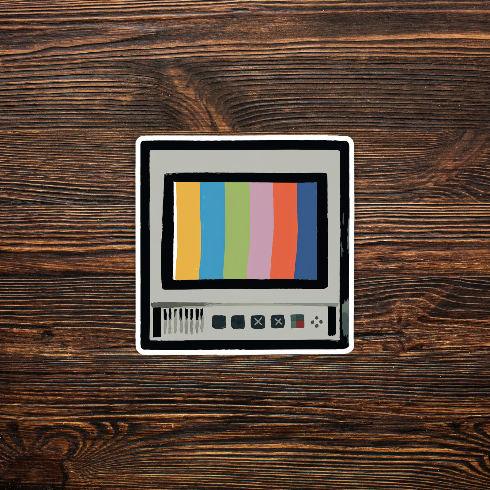 Retro Color Bar TV Test Pattern Sticker - Nostalgic 90s Television Decal #671 gallery