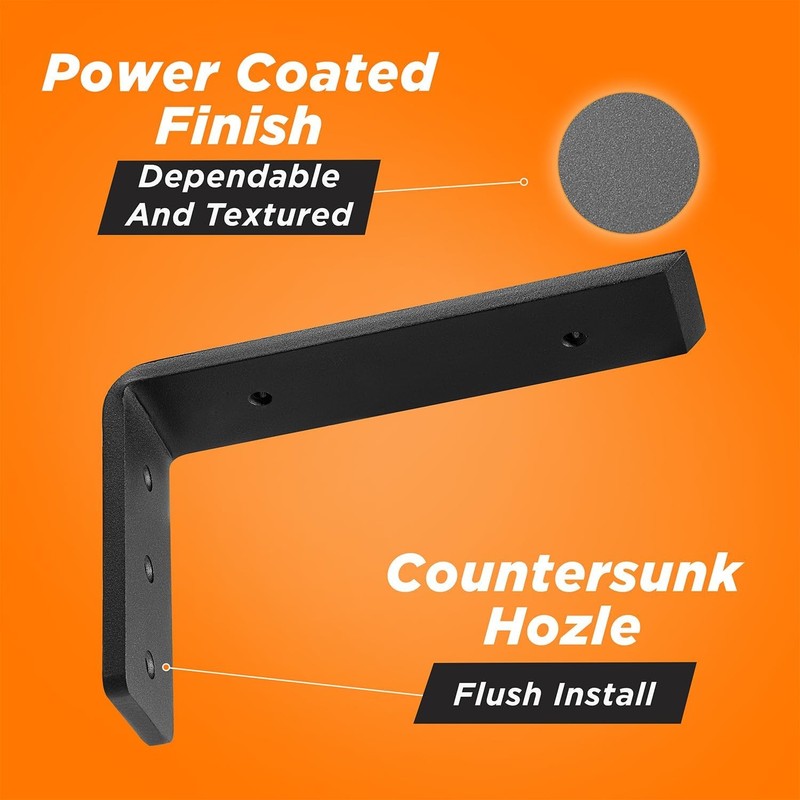 8” Countertop Support Steel Brackets (4 PCS) for Large Granite - Heavy Duty L... gallery