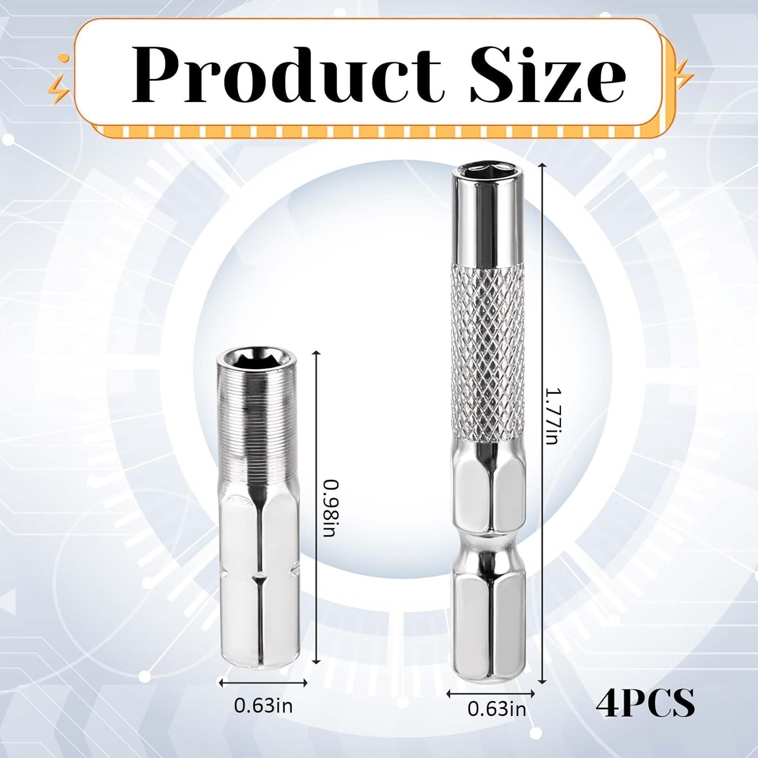 1/4 to 4mm Bit Adapter, Hex Screw Driver Bit Adapter Magnetic 2 Pieces 1/4 to 4m gallery