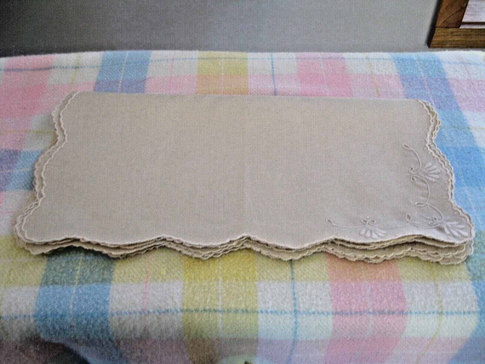 Off White Natural Linen Color Linen Placemats Set of 6 gallery
