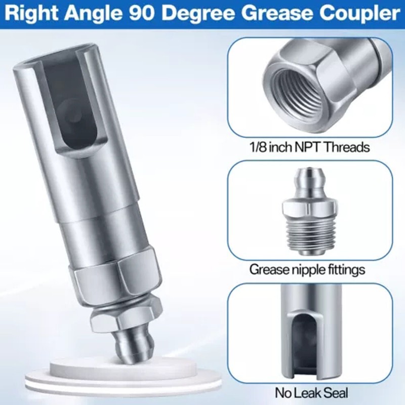 1/2PC Right-Angle 90-Degree Push-on Grease Coupler With 1/8 Inch NPT Threads US gallery