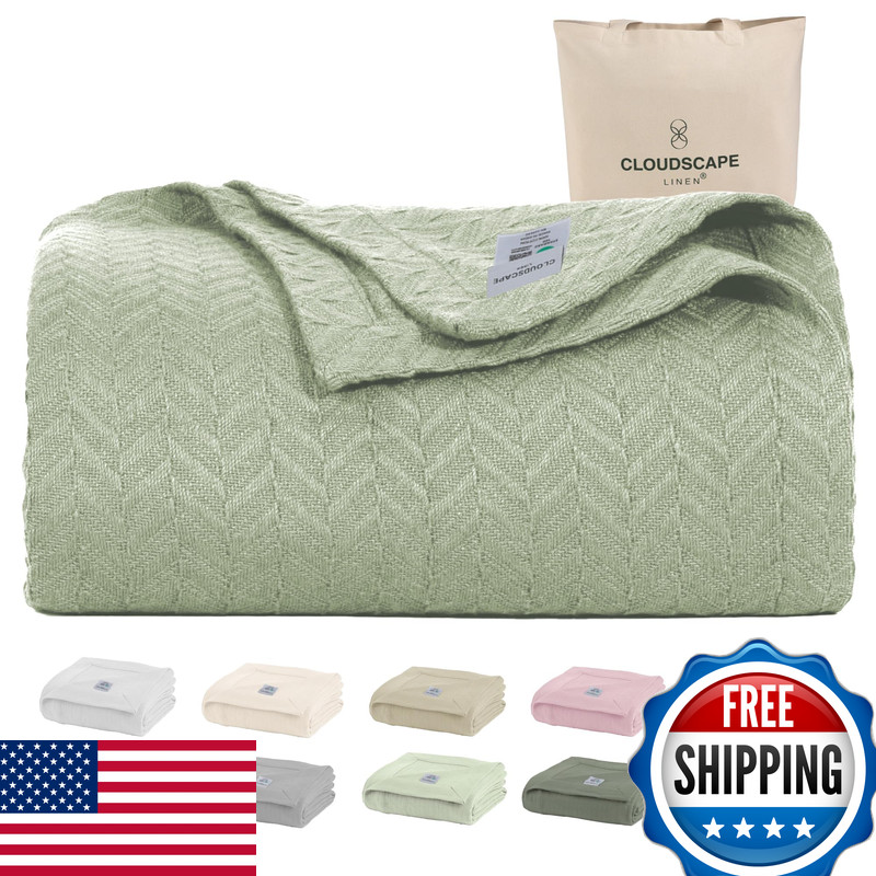 Cloudscape Linen Cloudscape Cotton Throw Blanket For Couch - 100 Cotton Gauze