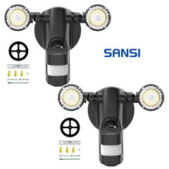 2Pack LED Motion Sensor Security Light 5000K 3000LM 25W Outdoor Night Floodlight