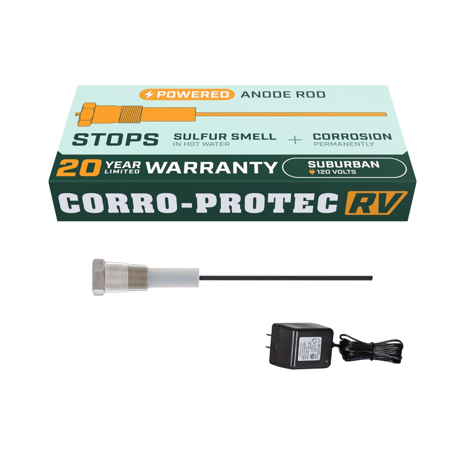 Corro-Protec RV Anode Rod for Hot Water Heater, 20-Year Warranty Powered Anod... gallery