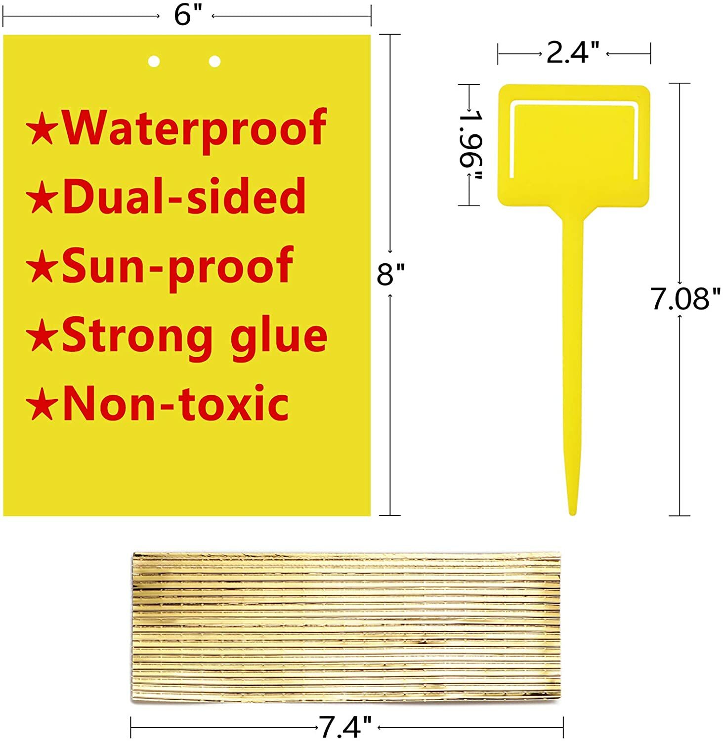 20Pcs Sticky Fly Trap Paper Yellow Traps Fruit Flies Insect Glue Catcher USA gallery