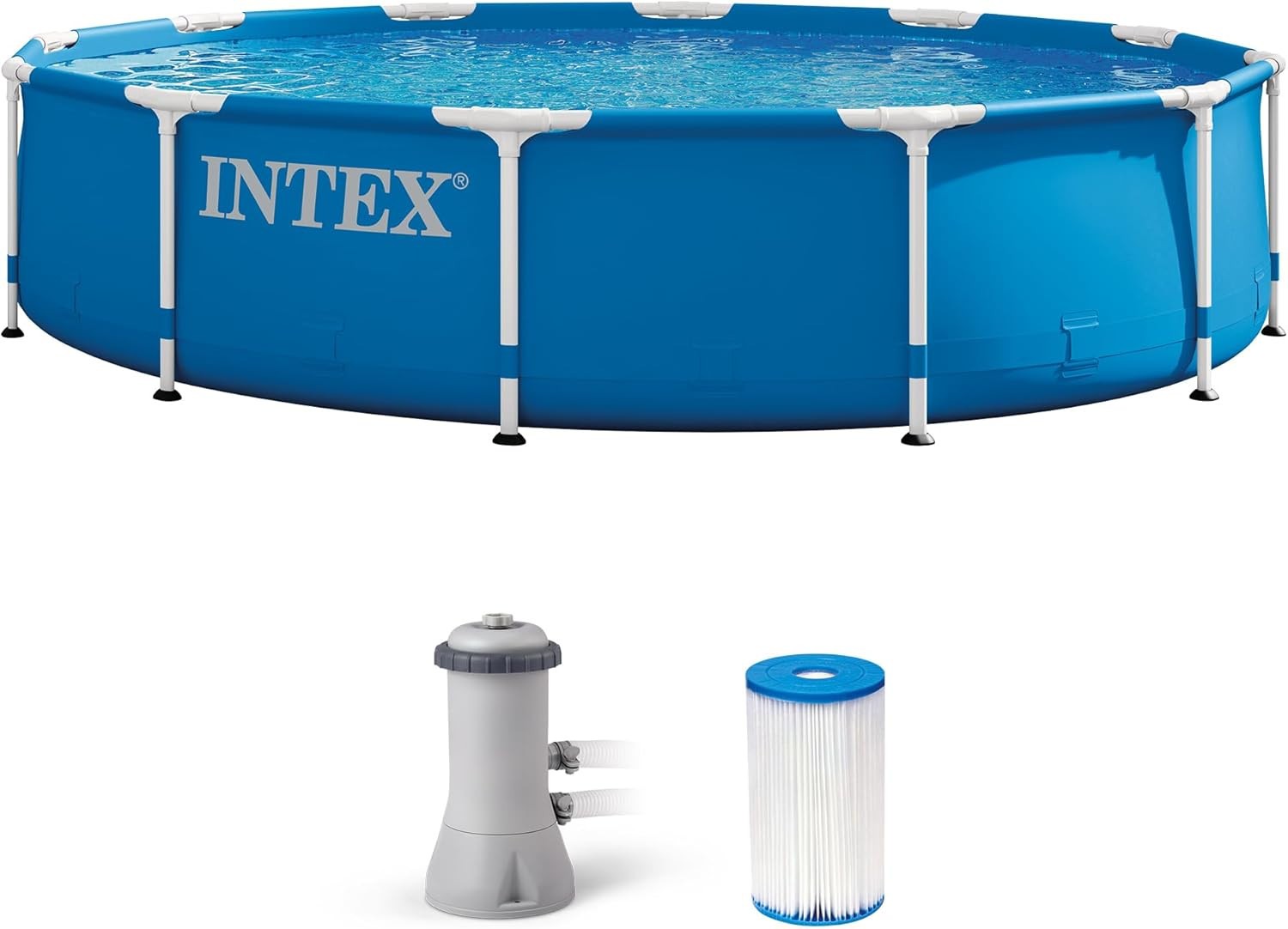 Above Ground Pool Set, 12ft x 30in Metal Frame Round w/ 530 GPH Pump gallery