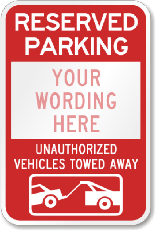 Reserved Parking Sign Custom Weatherproof Aluminum 8x12 Inches Outdoor gallery