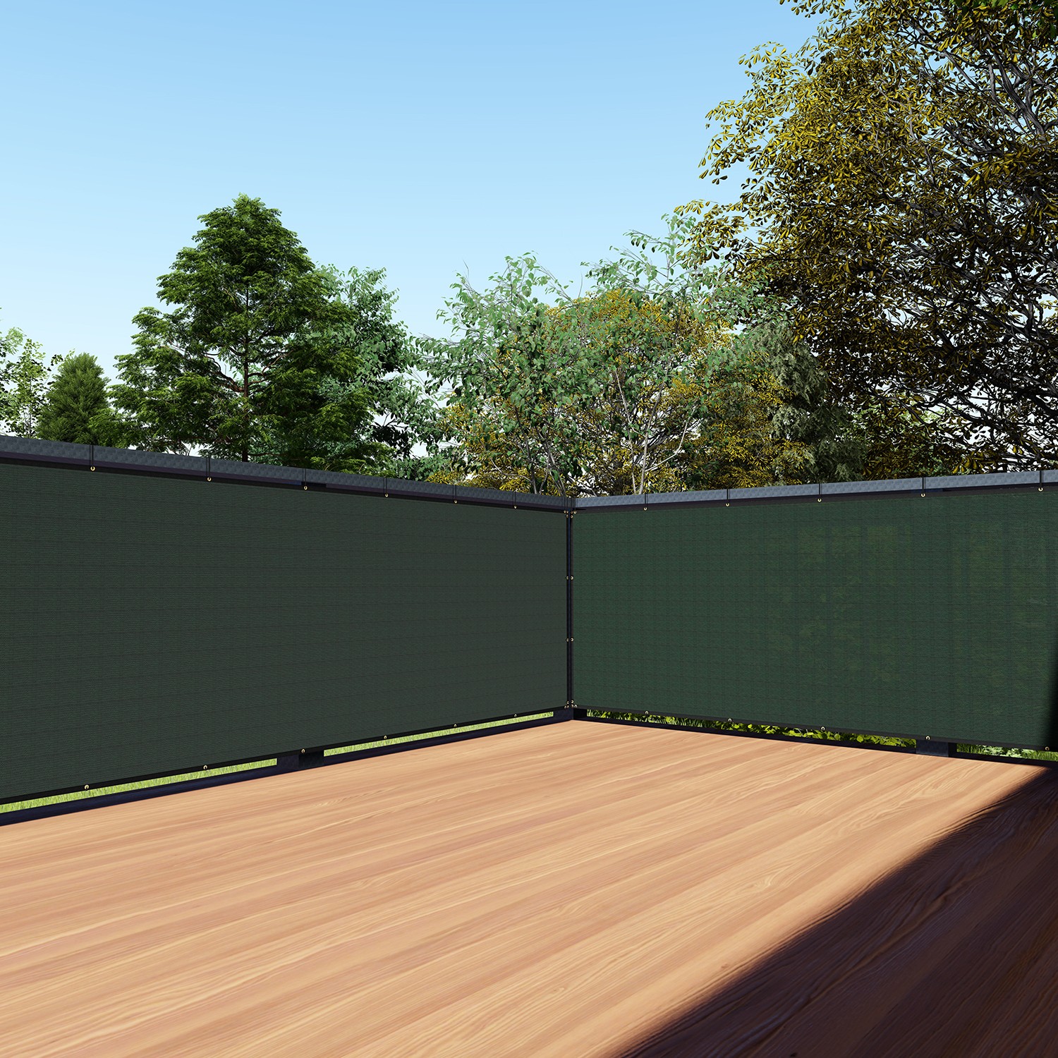 35in Tall Balcony Fence Privacy Screen Apartment Windshield Mesh Shade Green gallery