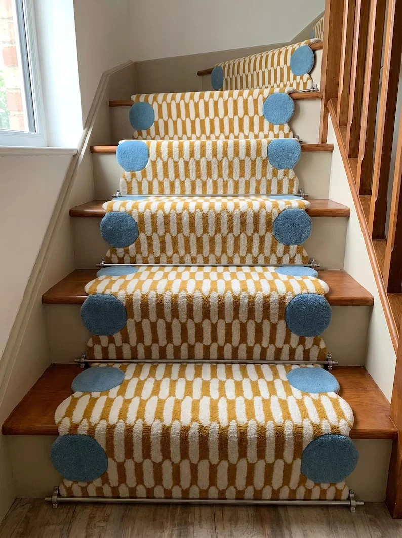Modern Abstract Wool Runner Rug, Hand Tufted Hallway Stair Carpet gallery