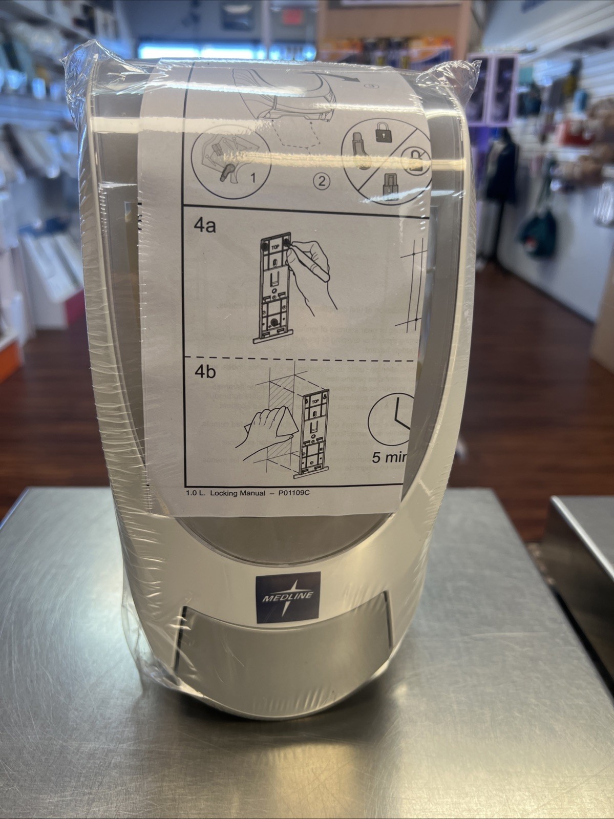 Medline Manual Front Push Soap Dispenser White, Brand New Sealed gallery