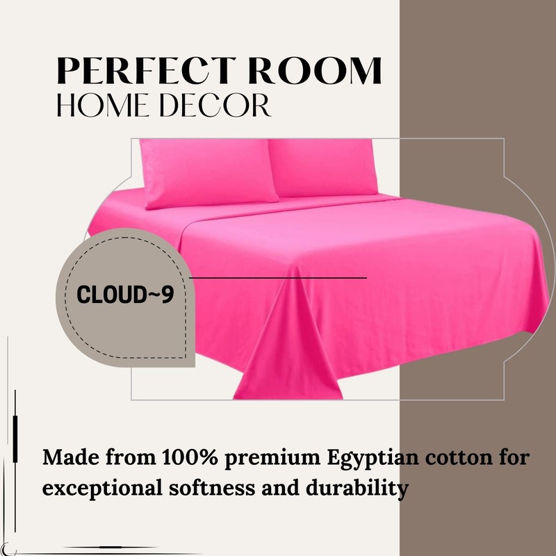 Best Quality~ Sheet Set/Fitted/Flat 1200TC PINK HOT Solid ,100% Egyptian Cotton gallery