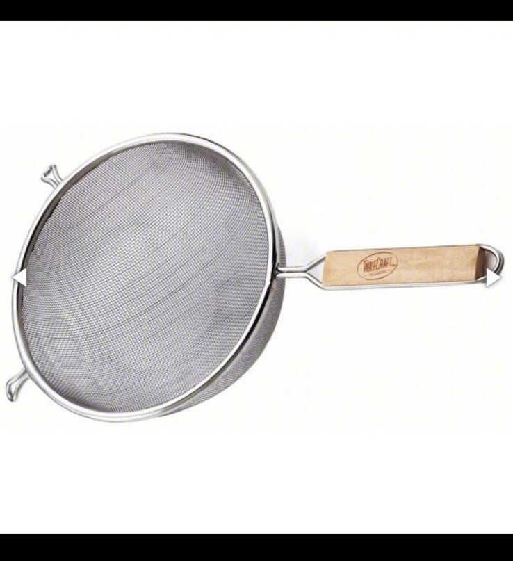 TableCraft 99 Double Mesh 10.25" Strainer with Wooden Handle gallery