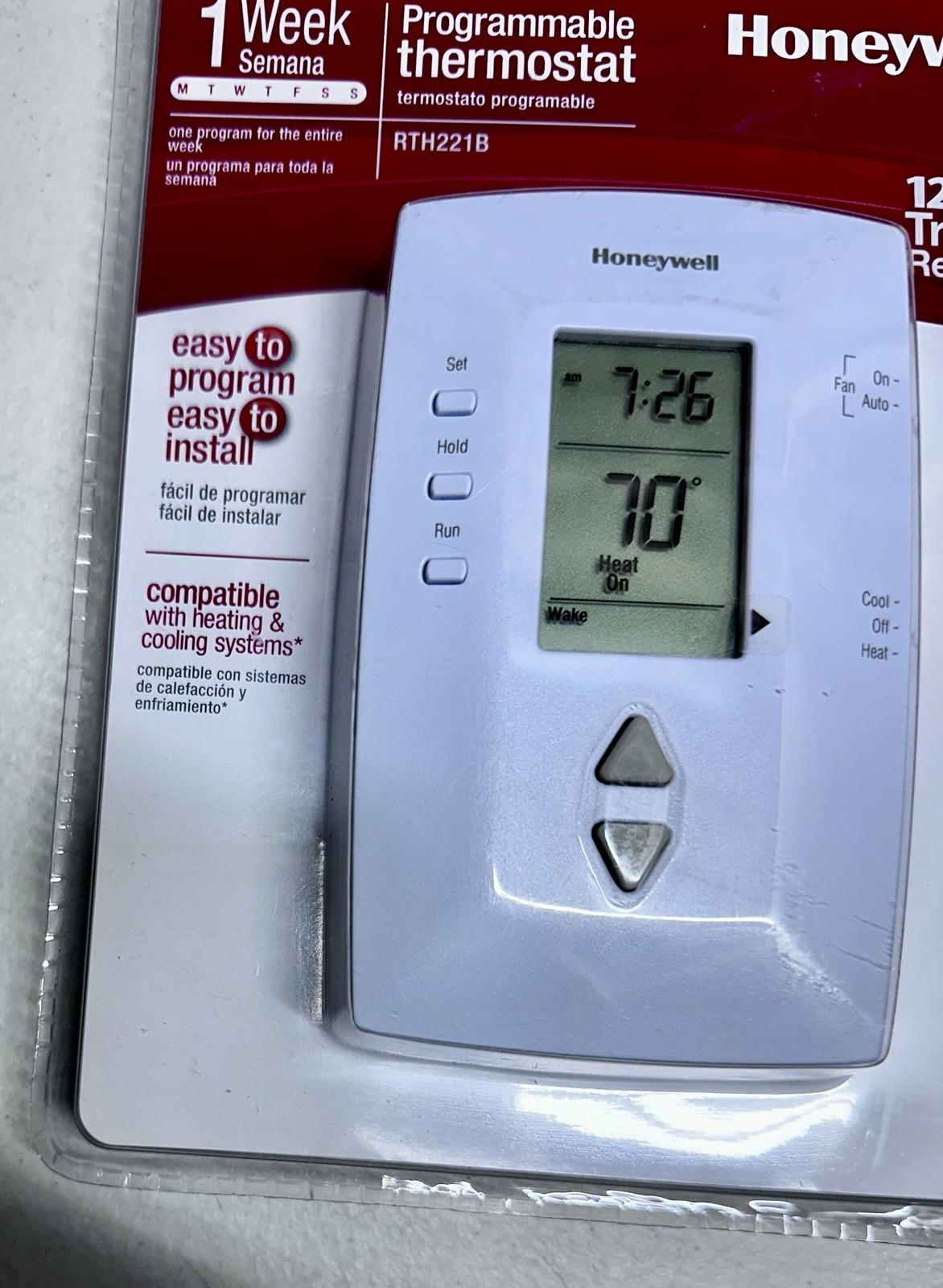 Honeywell RTH221B Vertical 1 Week Programmable Digital Thermostat Heat & Cooling gallery