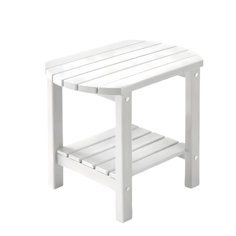 Double Layer Outdoor Side Table, Weather Resistant Stable Small Side Stand gallery