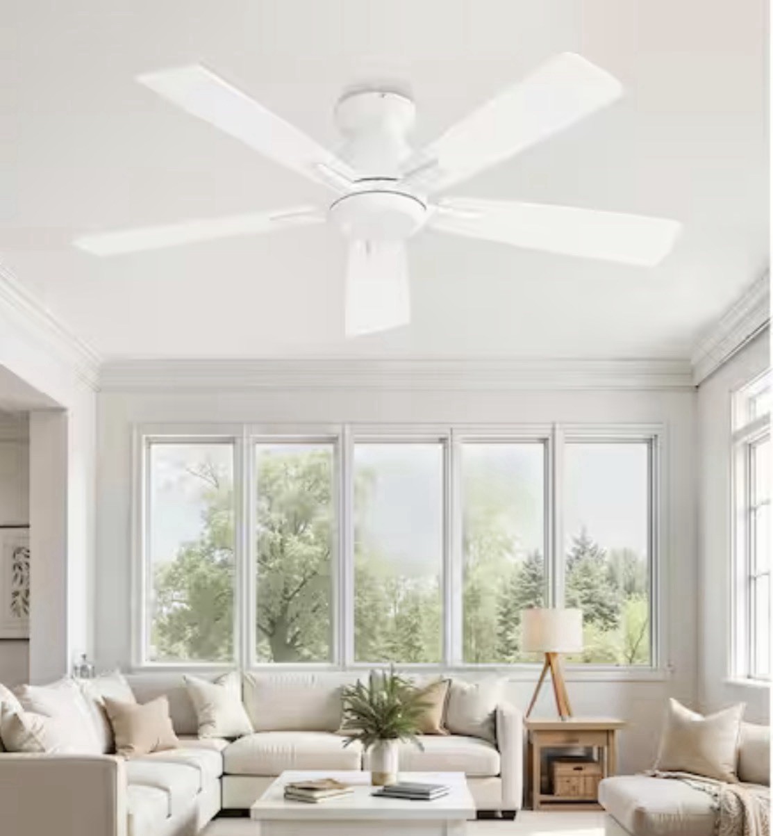 HINNIXY 46 in. Smart Indoor/Covered Outdoor White 6-Speed Ceiling Fan gallery