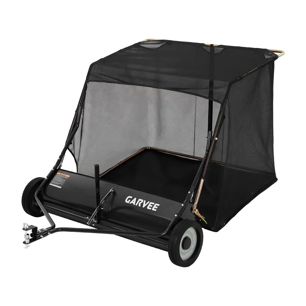 50" Tow Behind Lawn Sweeper Leaf Collector Sweeper for Lawn 33 Cu FT Capacity gallery