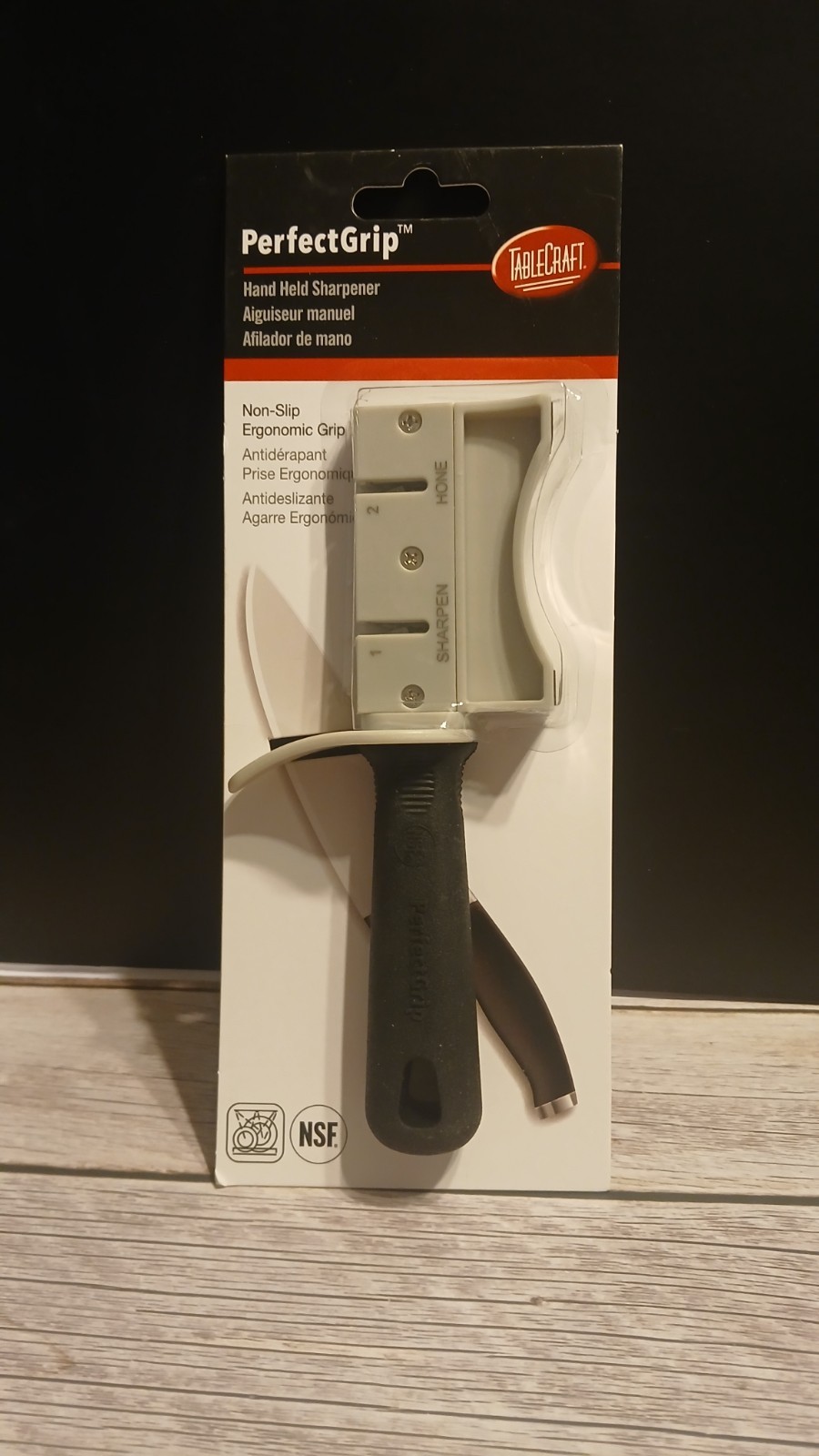 Handheld Knife Sharpener Tablecraft E5698 Twice Sharp with Firm Grip Handle NEW gallery