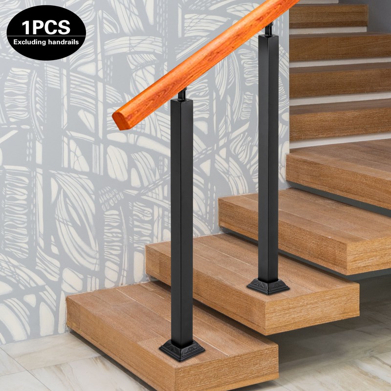Iron Step Handrails Railing For 1-2 Step Handrail Indoor/Outdoor Deck Hand Rail gallery