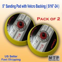 2x 5″ Hook & Loop Sanding Pad 5/16 24 TPI Thread DA Sander Grinder Polishing Air