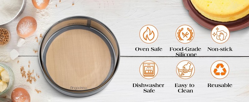 Silicone Baking Mat for Springform Pan 9 inch, Prevent cake from Sticking to gallery